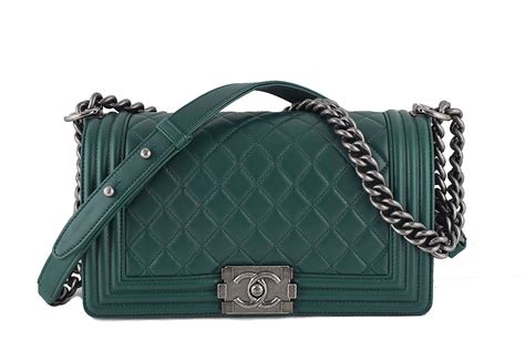 chanel emerald green boy bag|coco Chanel boys bag.